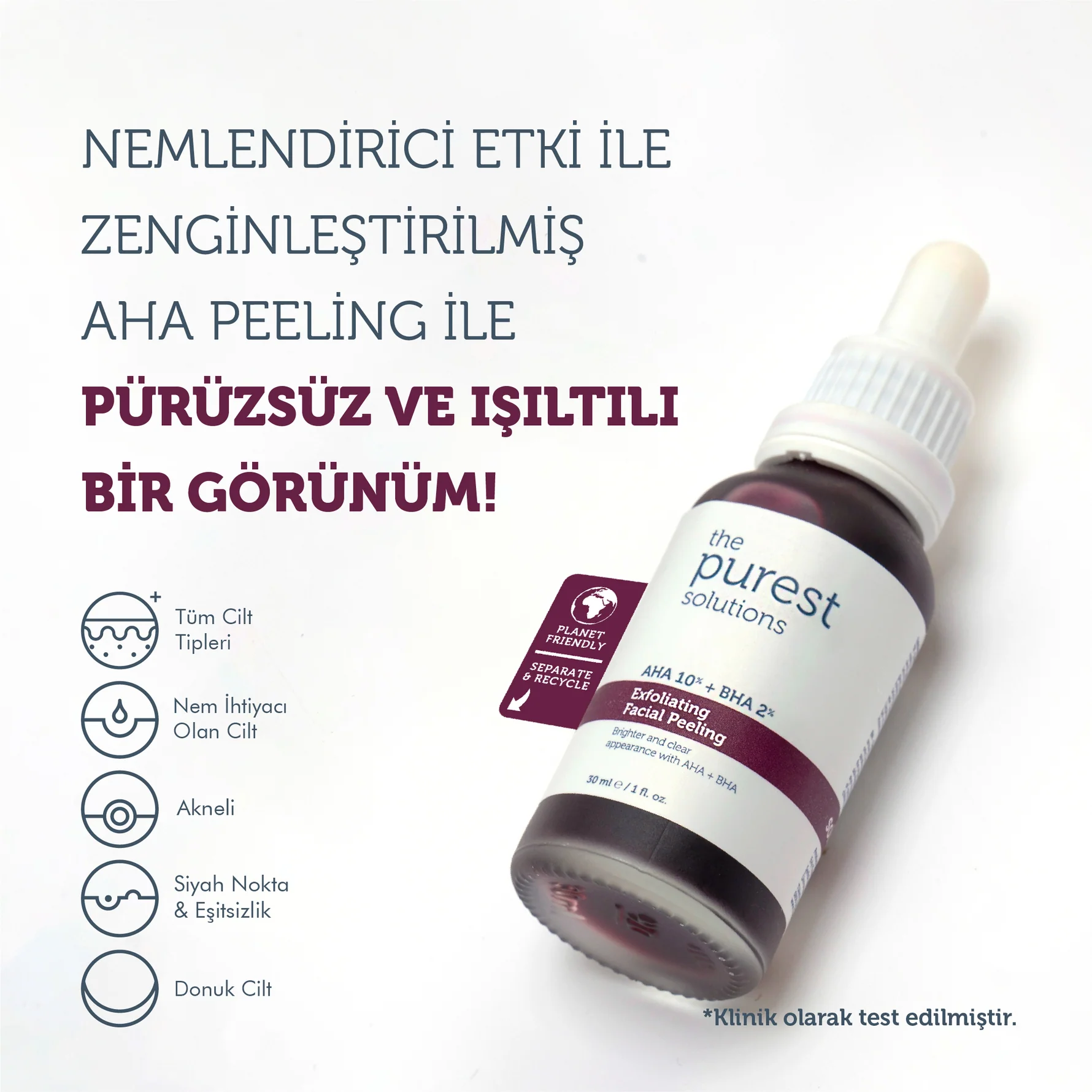 The Purest Solutions Cilt Tonu Eşitleyici Kırmızı Peeling Cilt Serumu 30 ml