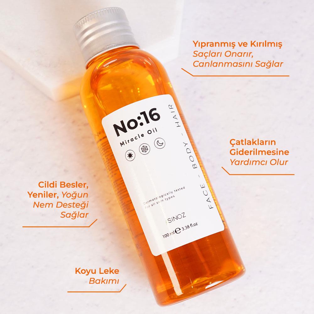 Sinoz No:16 Nemlendirici Mucizevi Onarıcı Bakım Yağı 100 ml