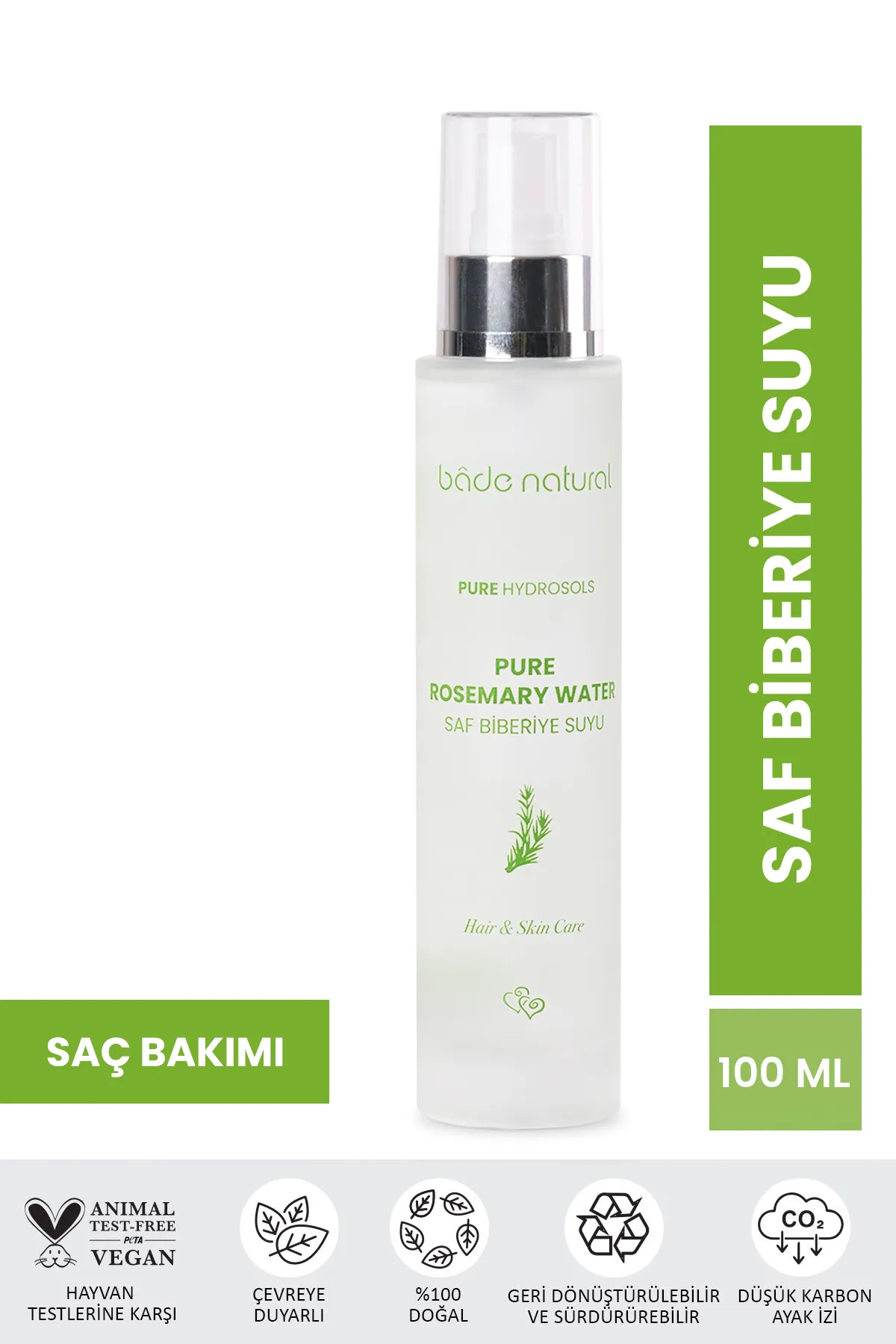 Bade Natural Biberiye Suyu Saç ve Cilt Güçlendirici 100 ml