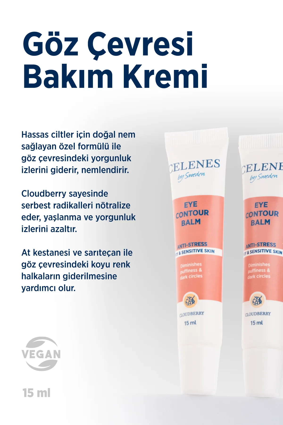 Celenes Cloudberry Göz Çevresi Bakım Kremi Kuru ve Hassas Ciltler 15 ml