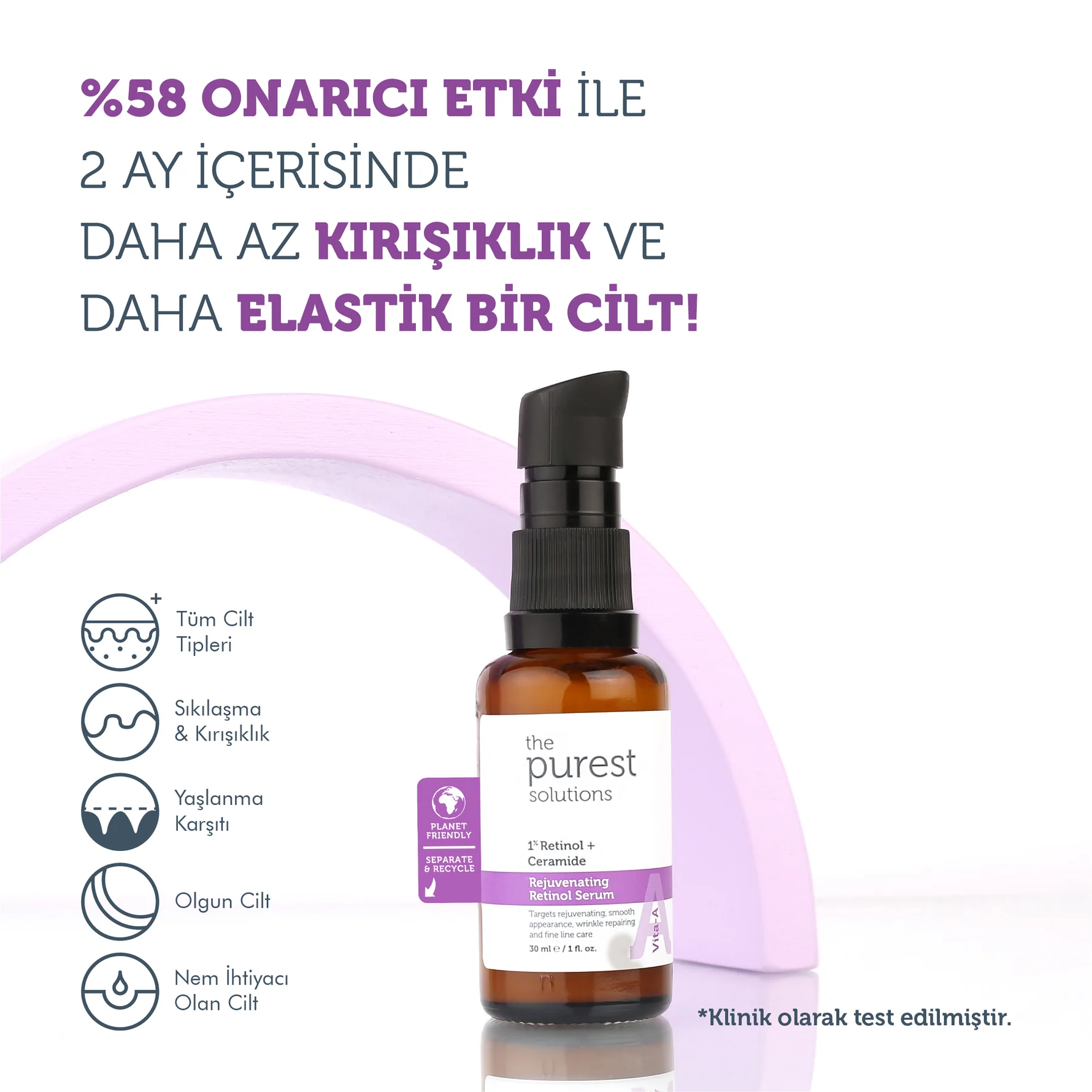 The Purest Solutions Yaşlanma Karşıtı Ve Kırışıklık Giderici Retinol Gece Serumu 30 ml