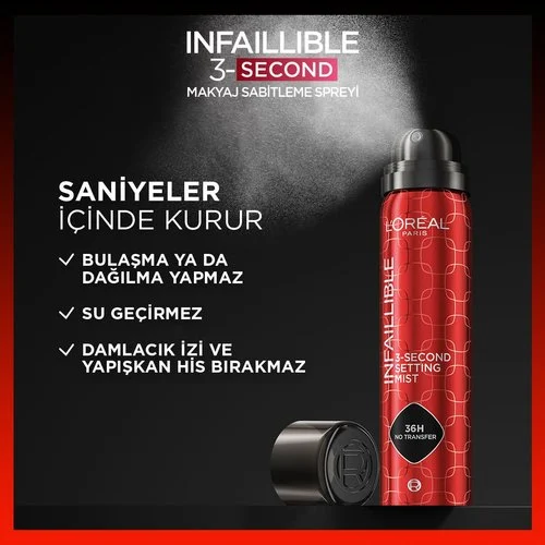 L’Oreal Paris Infaillible 3-Second Makyaj Sabitleme Spreyi