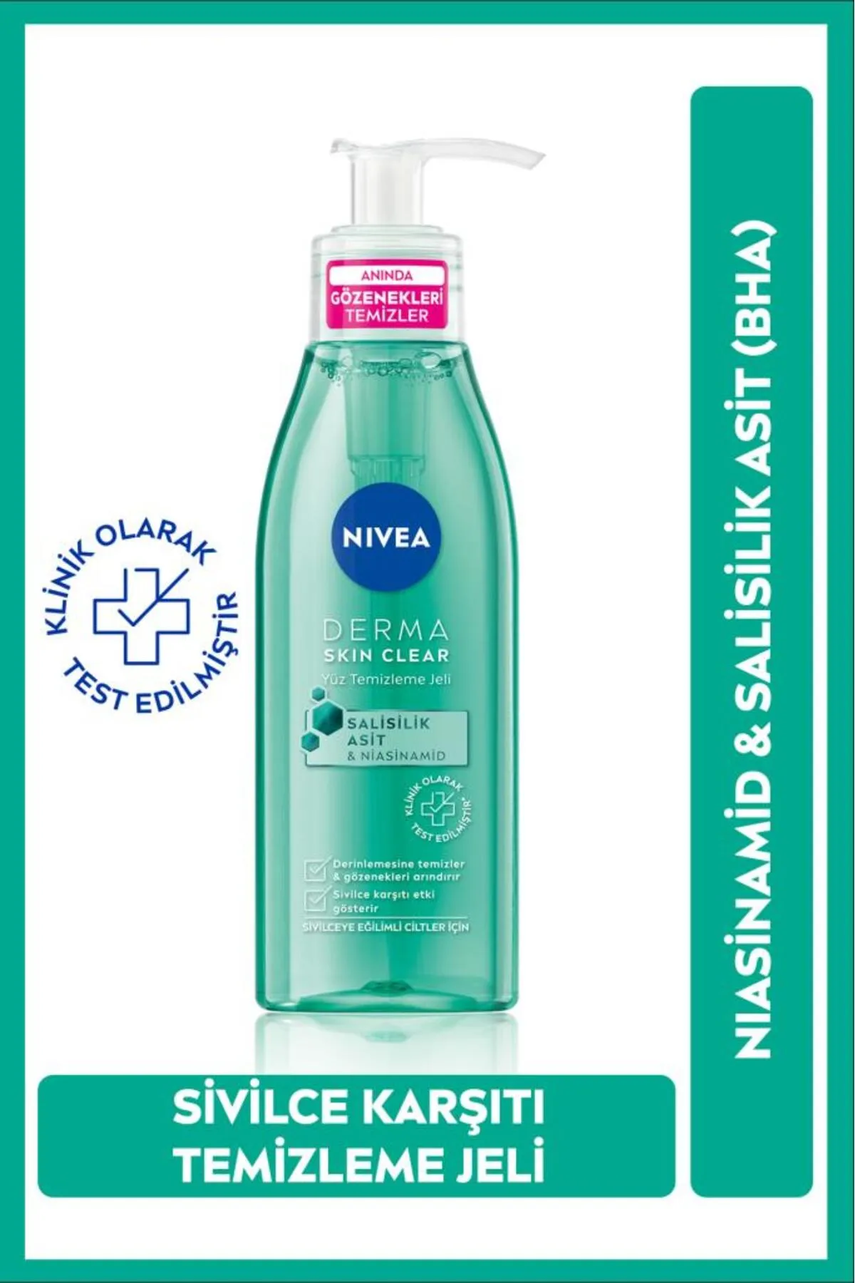 Nivea Derma Skin Clear Yüz Temizleme Jeli 150 ml + Nivea Derma Skin Clear Tonik 200 ml Set
