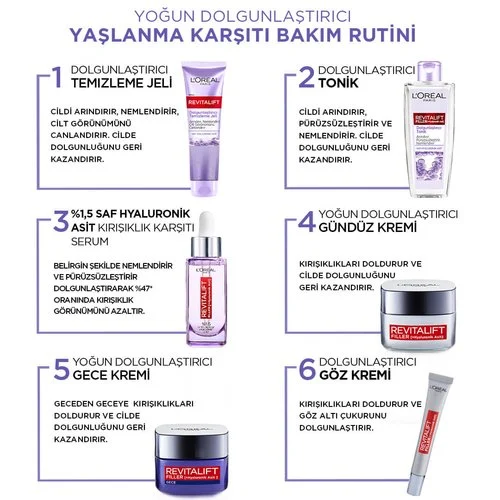 L’Oreal Paris Revitalift Filler Dolgunlaştırıcı Temizleme Jeli 150 ml Hyaluronik Asit