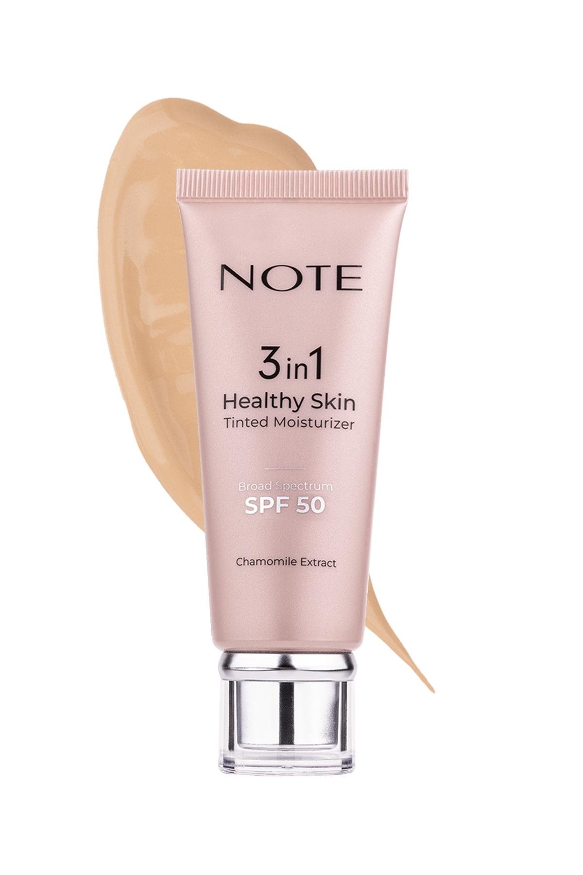 Note Cosmetics 3 in 1 Healthy Skin Tinted Moisturizer 50 SPF Ton Eşitleyici Aydınlatıcı Krem