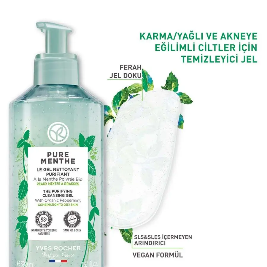 Yves Rocher Karma Ve Yağlı Ciltler İçin Prebiyotik Yüz Yıkama Jeli 390ml