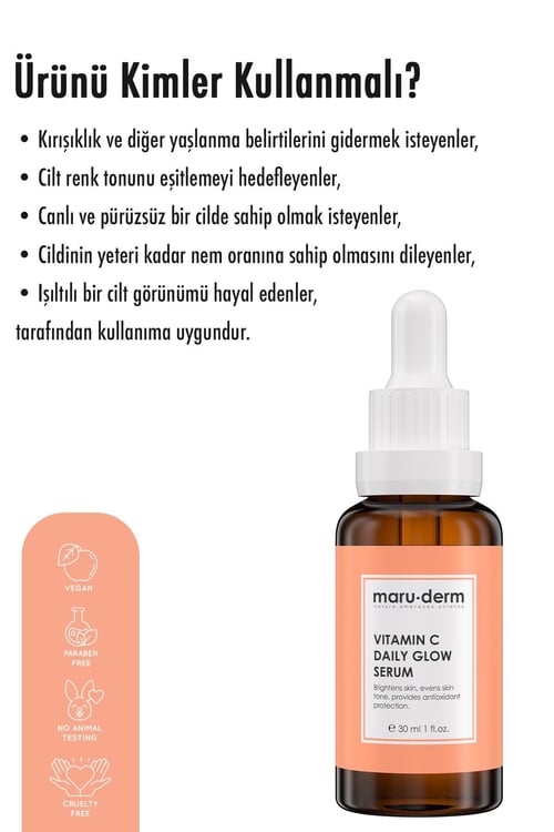 Maruderm C Vitamini Ve Peptid Aydınlatıcı Cilt Bakım Serumu 30 ml