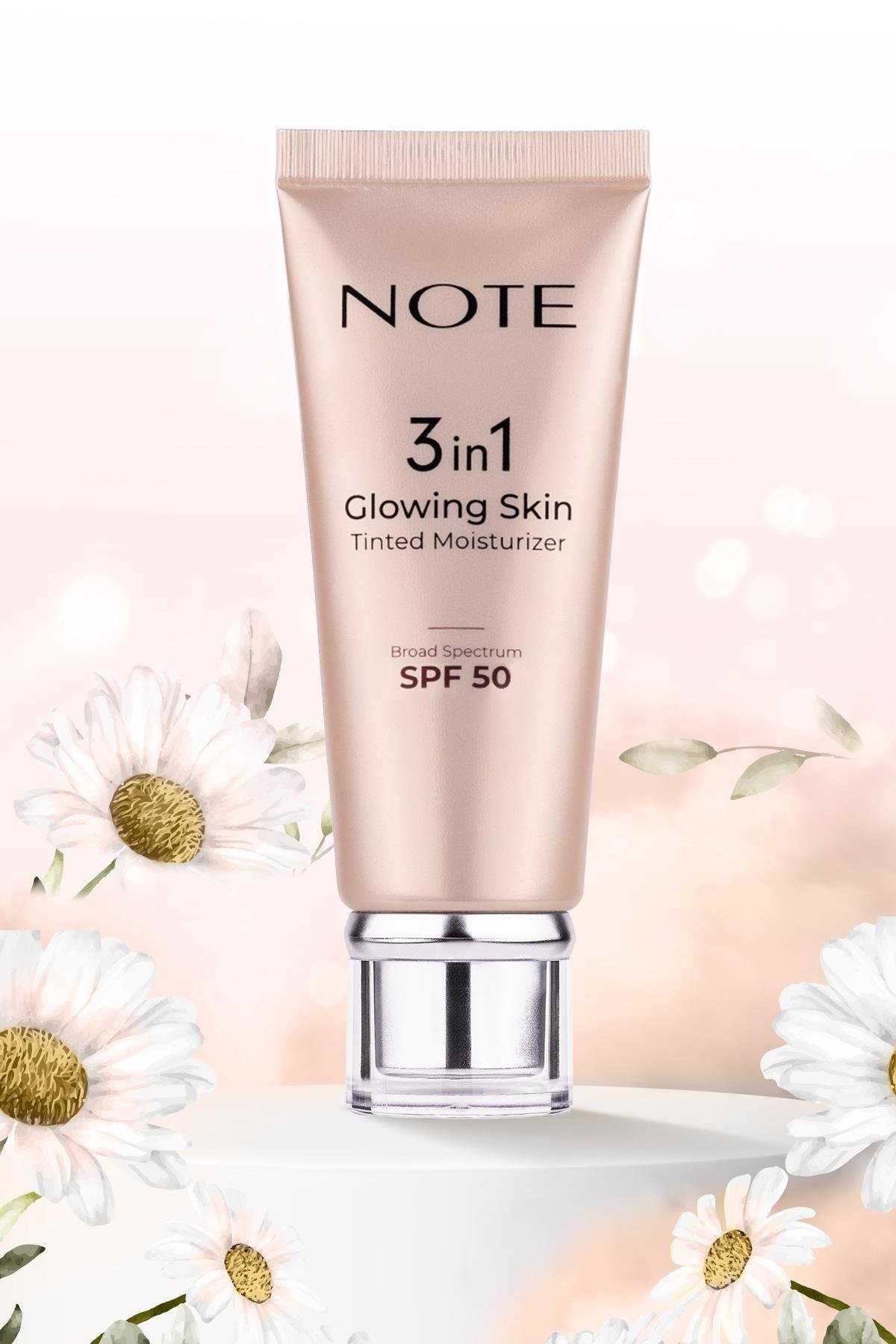 Note Cosmatics 3 in 1 Glowing Skin Tinted Moisturizer 50 SPF Işıltılı Aydınlatıcı Krem