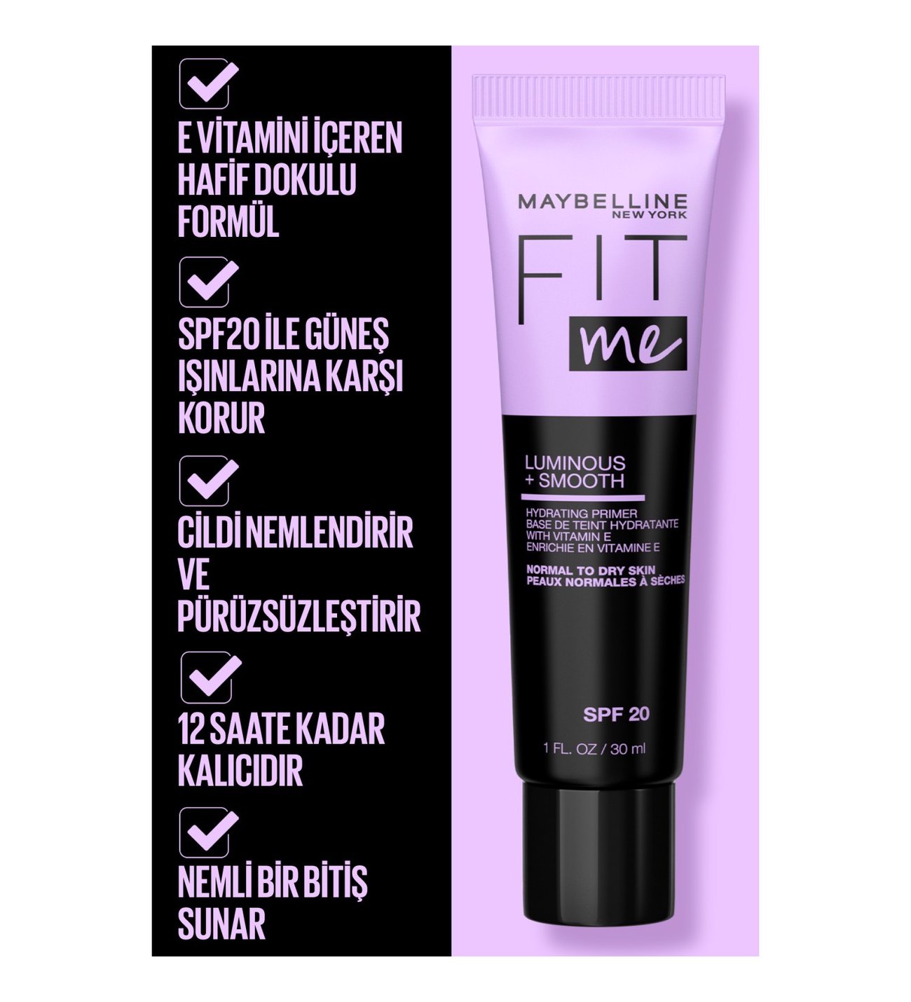 Maybelline New York Fit Me Makyaj Bazı Luminous and Smooth 30 ml