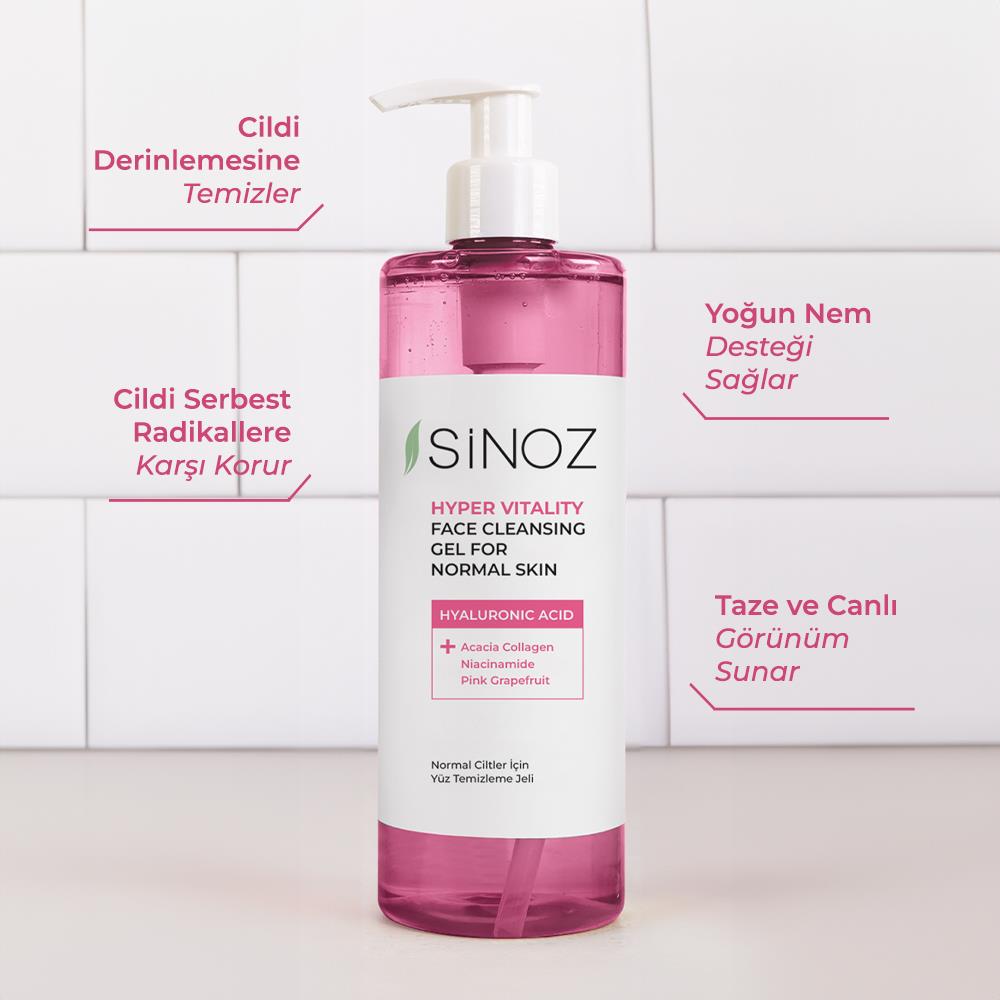 Sinoz Hyper Vitality Normal Ciltler Yz Temizleme Jeli 400 ml - Trend Beauty