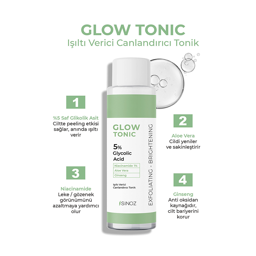 Sinoz Glikolik Asit Işıltı Etkili Tonik 200 ml
