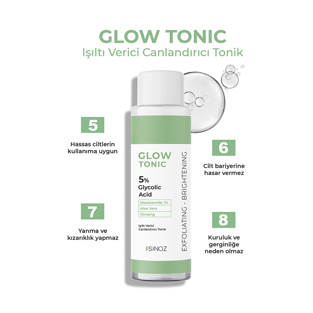 Sinoz Glikolik Asit Işıltı Etkili Tonik 200 ml