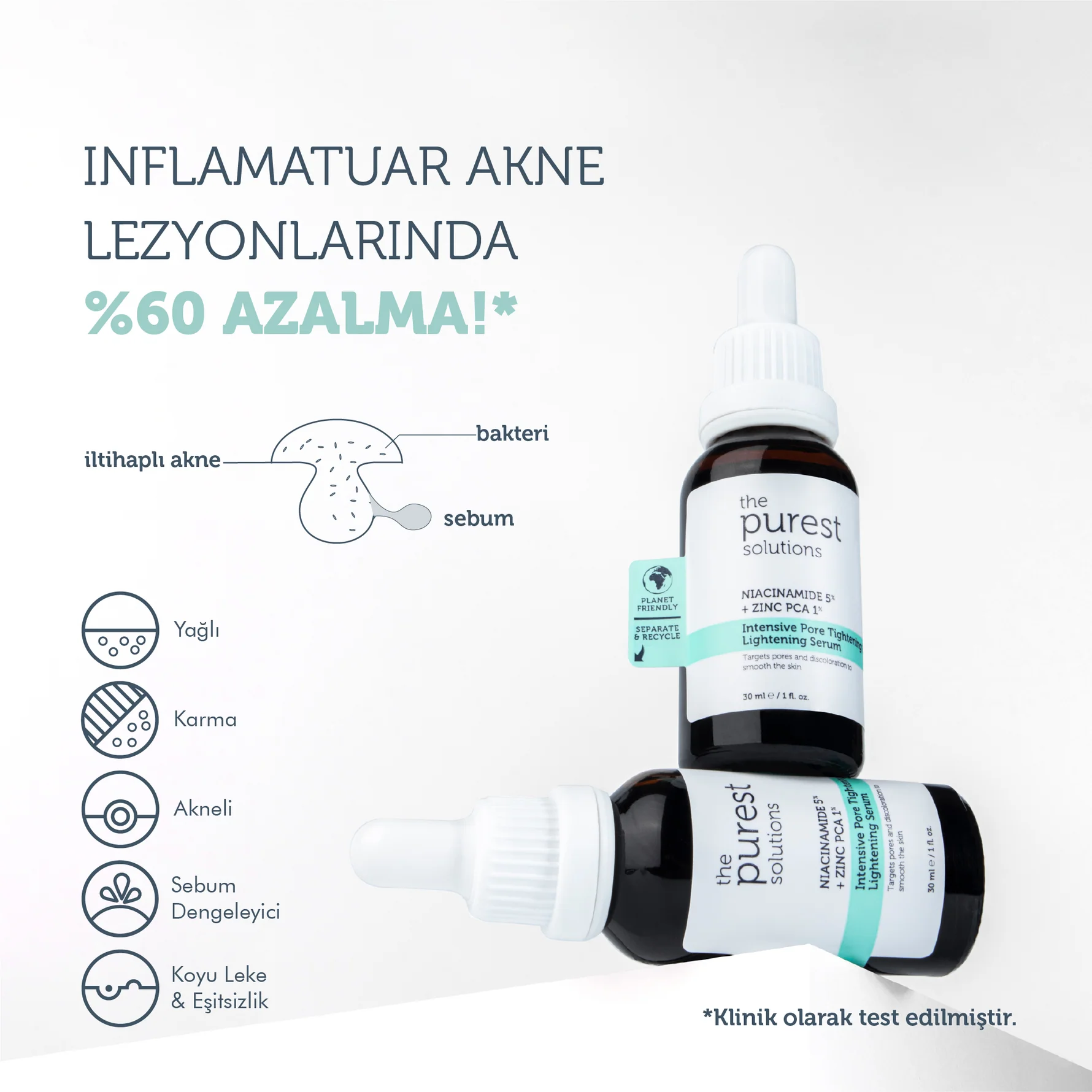 The Purest Solutions Siyah Nokta Ve Sivilce Karşıtı Cilt Bakım Serumu 30 ml 