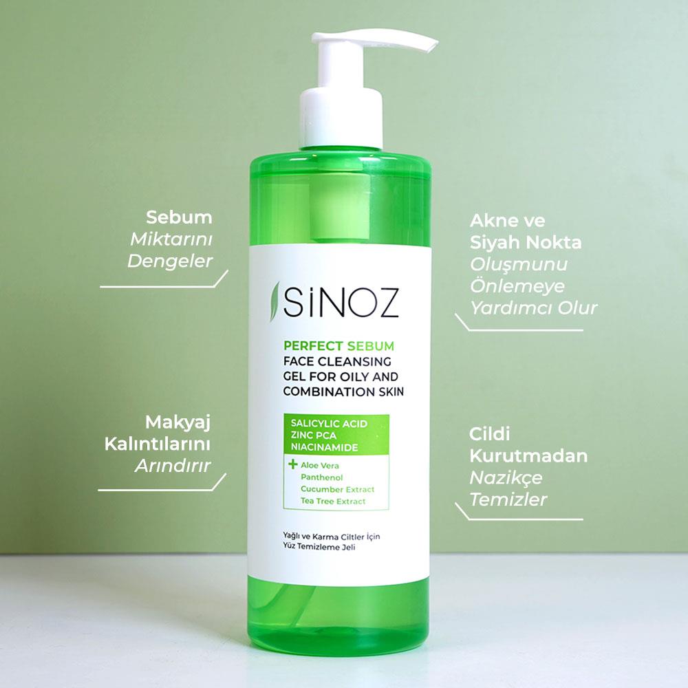 Sinoz Perfect Sebum Dengeleyici Yağlı Karma Ciltler İçin Yüz Temizleme Jeli 400 ml