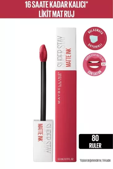 Maybelline New York Superstay Mat Ink Unnude Ruj 80 Ruler