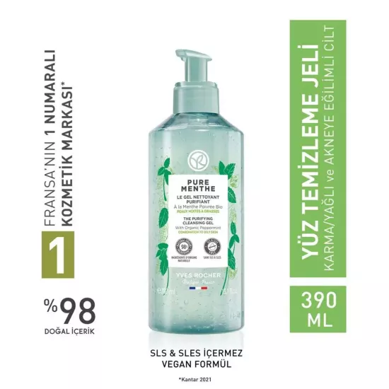 Yves Rocher Karma Ve Yağlı Ciltler İçin Prebiyotik Yüz Yıkama Jeli 390ml