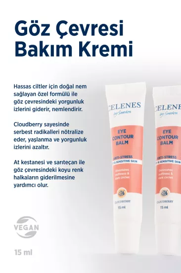 Celenes Cloudberry Göz Çevresi Bakım Kremi Kuru ve Hassas Ciltler 15 ml