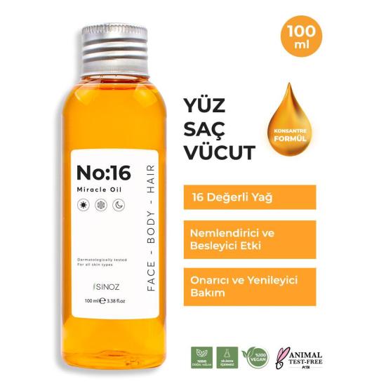 Sinoz No:16 Nemlendirici Mucizevi Onarıcı Bakım Yağı 100 ml