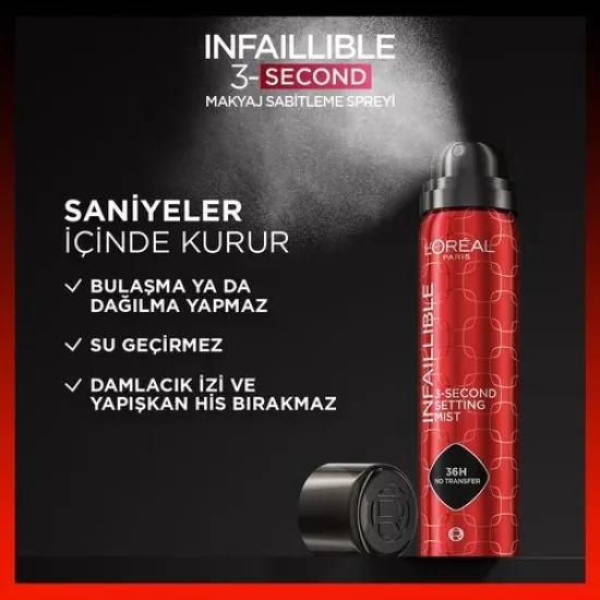 L’Oreal Paris Infaillible 3-Second Makyaj Sabitleme Spreyi