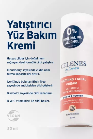 Celenes Cloudberry Yatıştırıcı Yüz Bakım Kremi Kuru ve Hassas Ciltler 50 ml