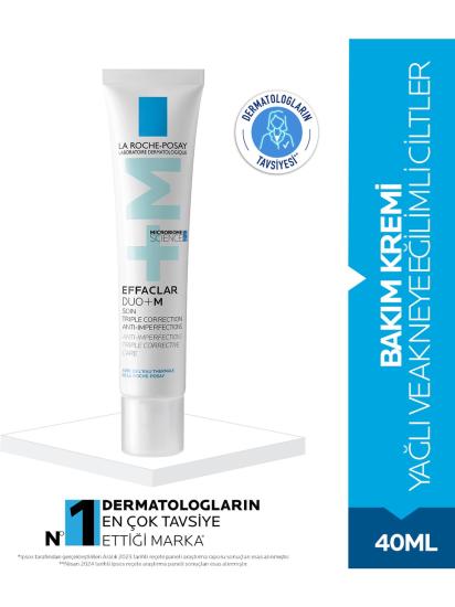 La roche Posay Effaclar Duo+M Yağlı ve Akneye Eğilimli Ciltler Yüz Bakım Kremi 40 ml
