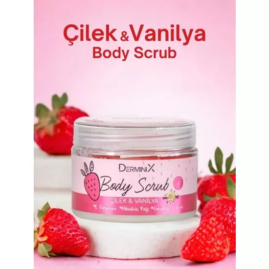 Derminix Vücut Peeling Çilek ve Vanilya 300 ml