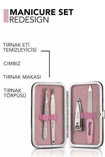 Flormar 4’lü (Tırnak Makası + Törpü + Makas + Cımbız) Manikür Seti