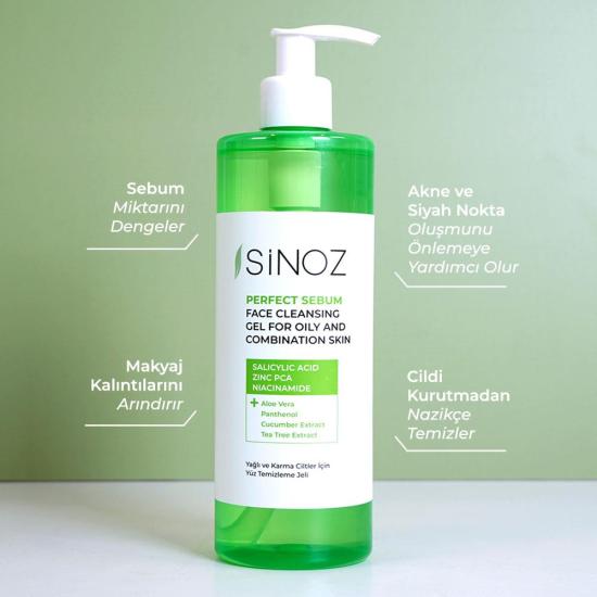 Sinoz Perfect Sebum Dengeleyici Yağlı Karma Ciltler İçin Yüz Temizleme Jeli 400 ml