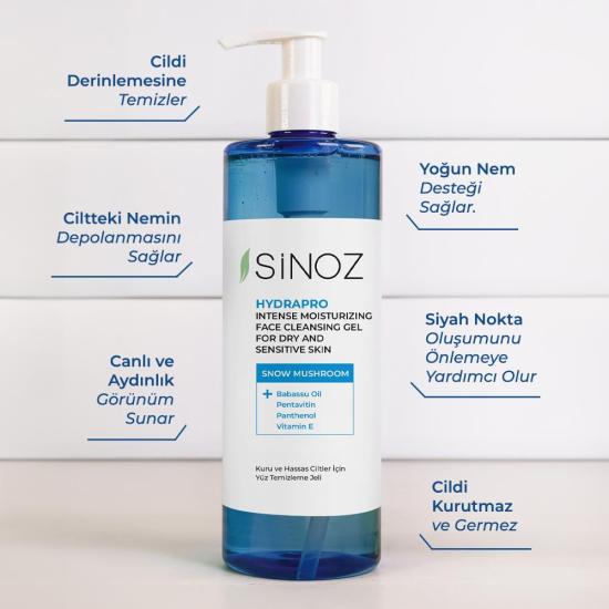 Sinoz Hydrapro Kuru ve Hassas Ciltler İçin Yüz Temizleme Jeli 400 ML