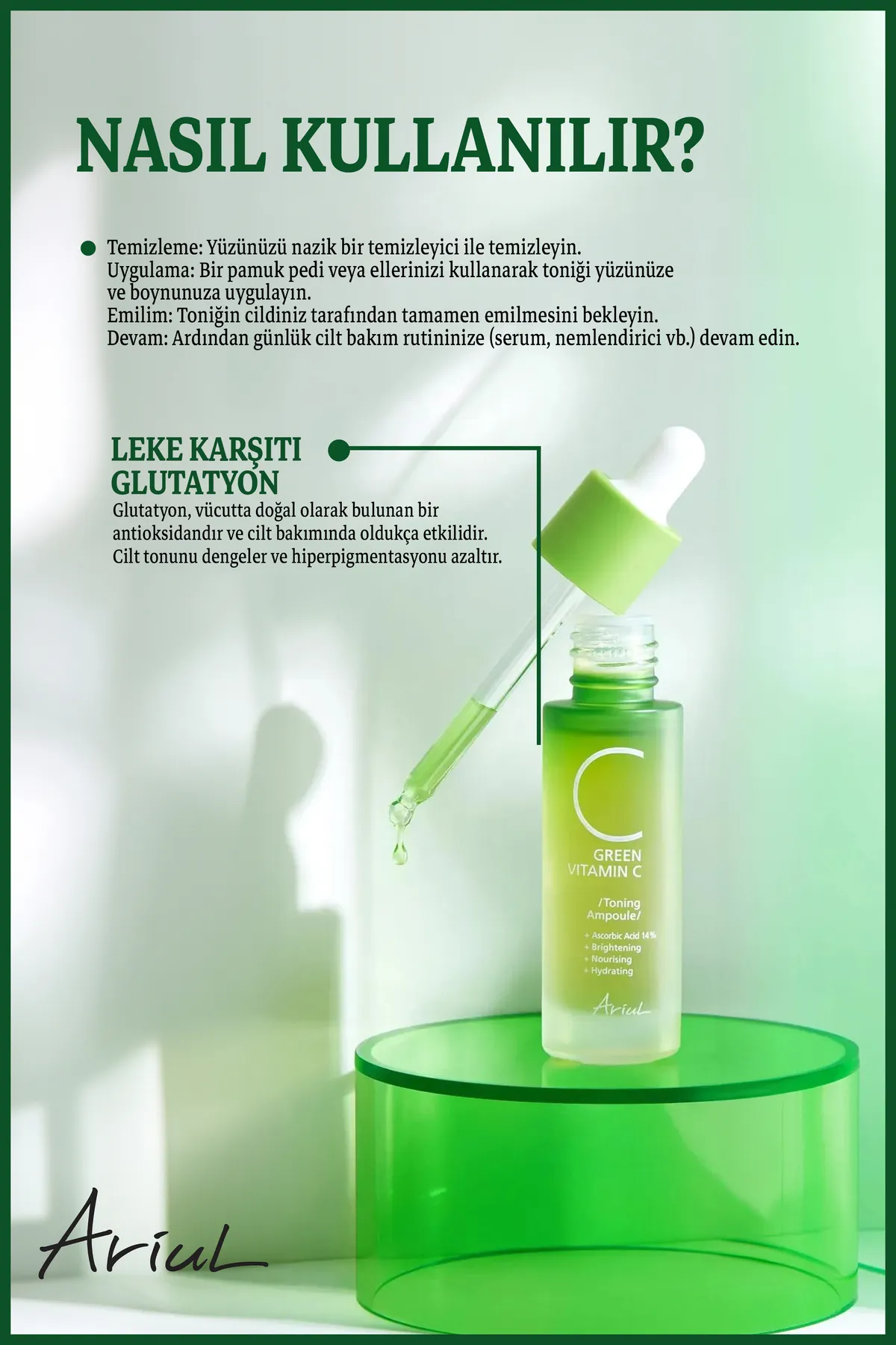 Ariul Green C Vitaminli Yüz Ampulü 15 ml